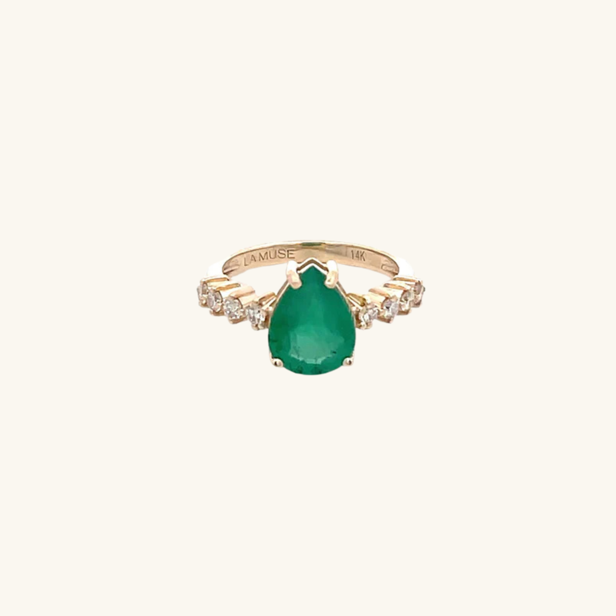Emerald Crest Pinky Ring