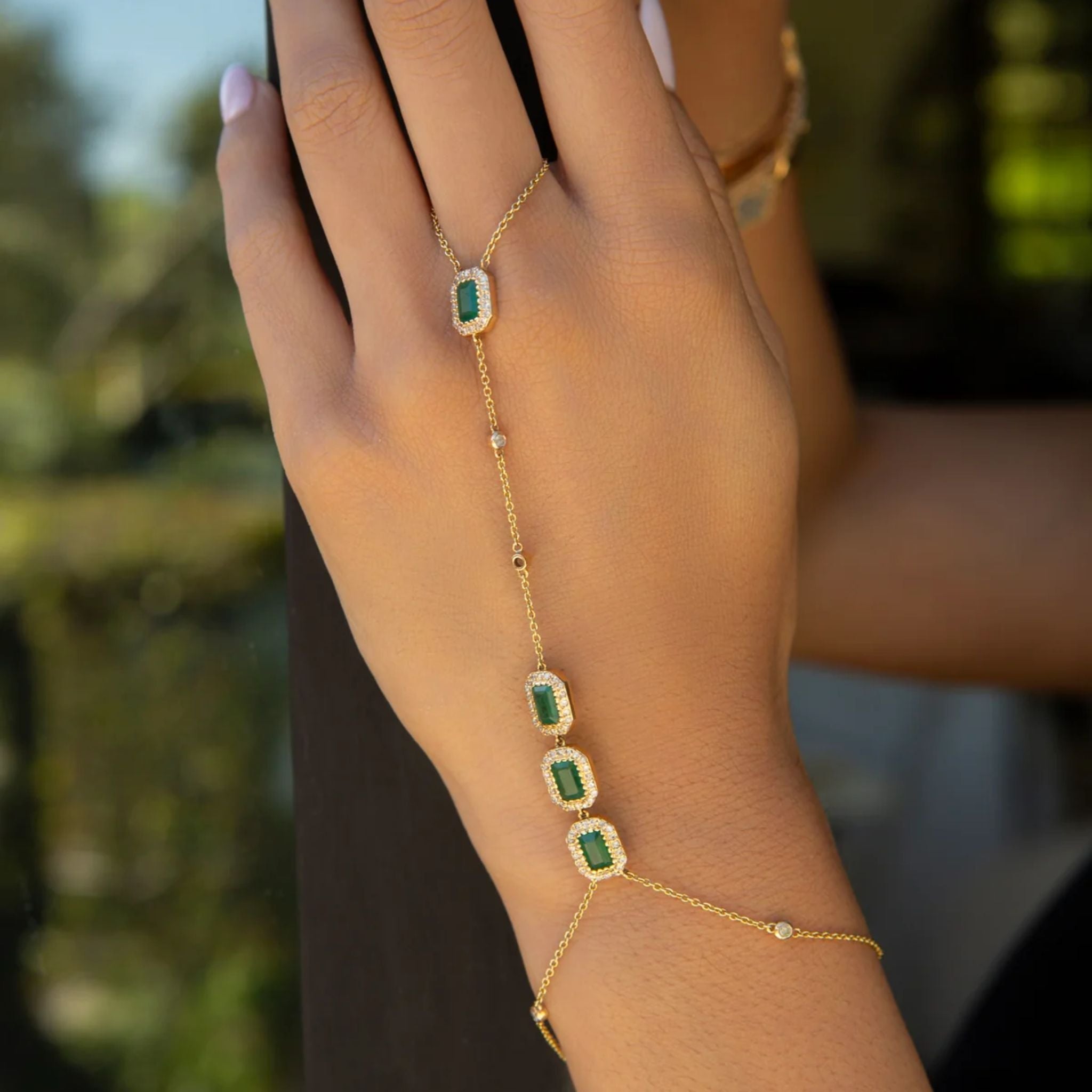 Emerald Hand Chain
