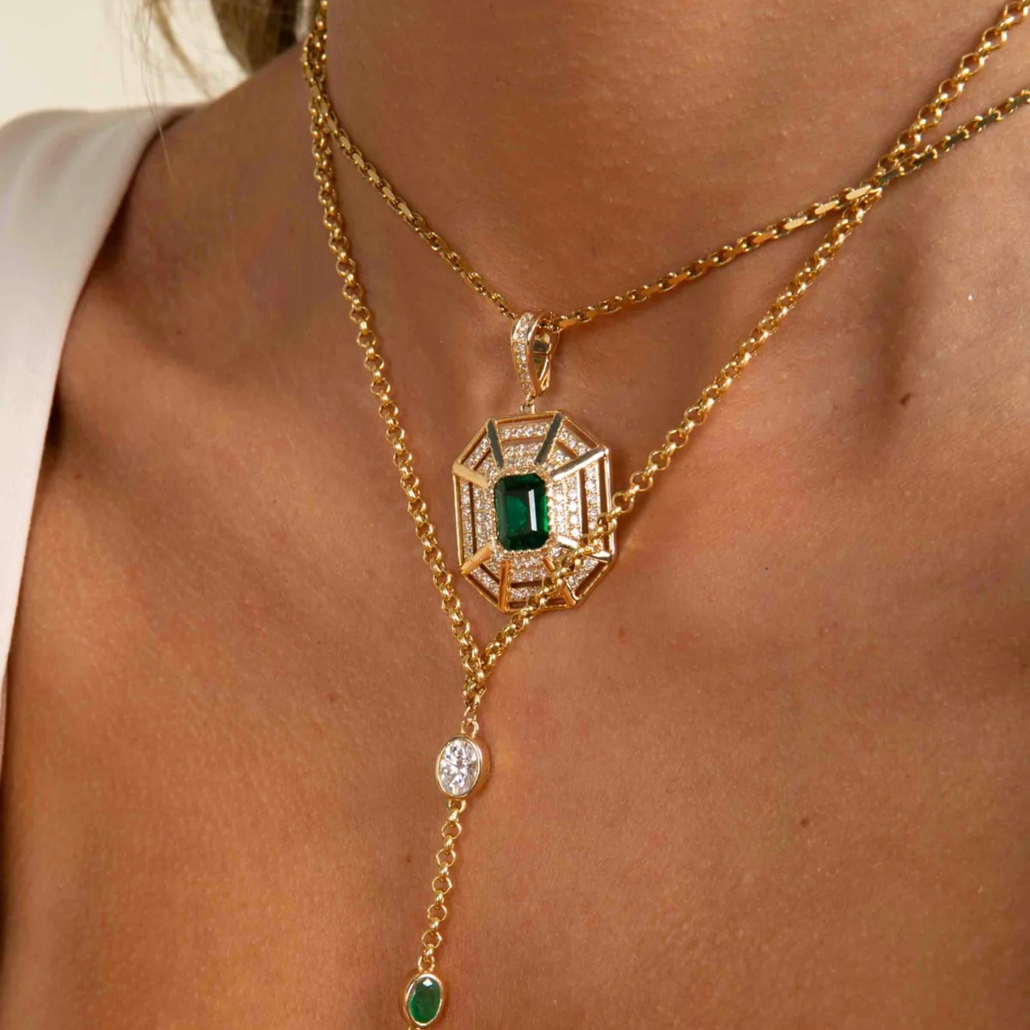 Emerald Web Pendant