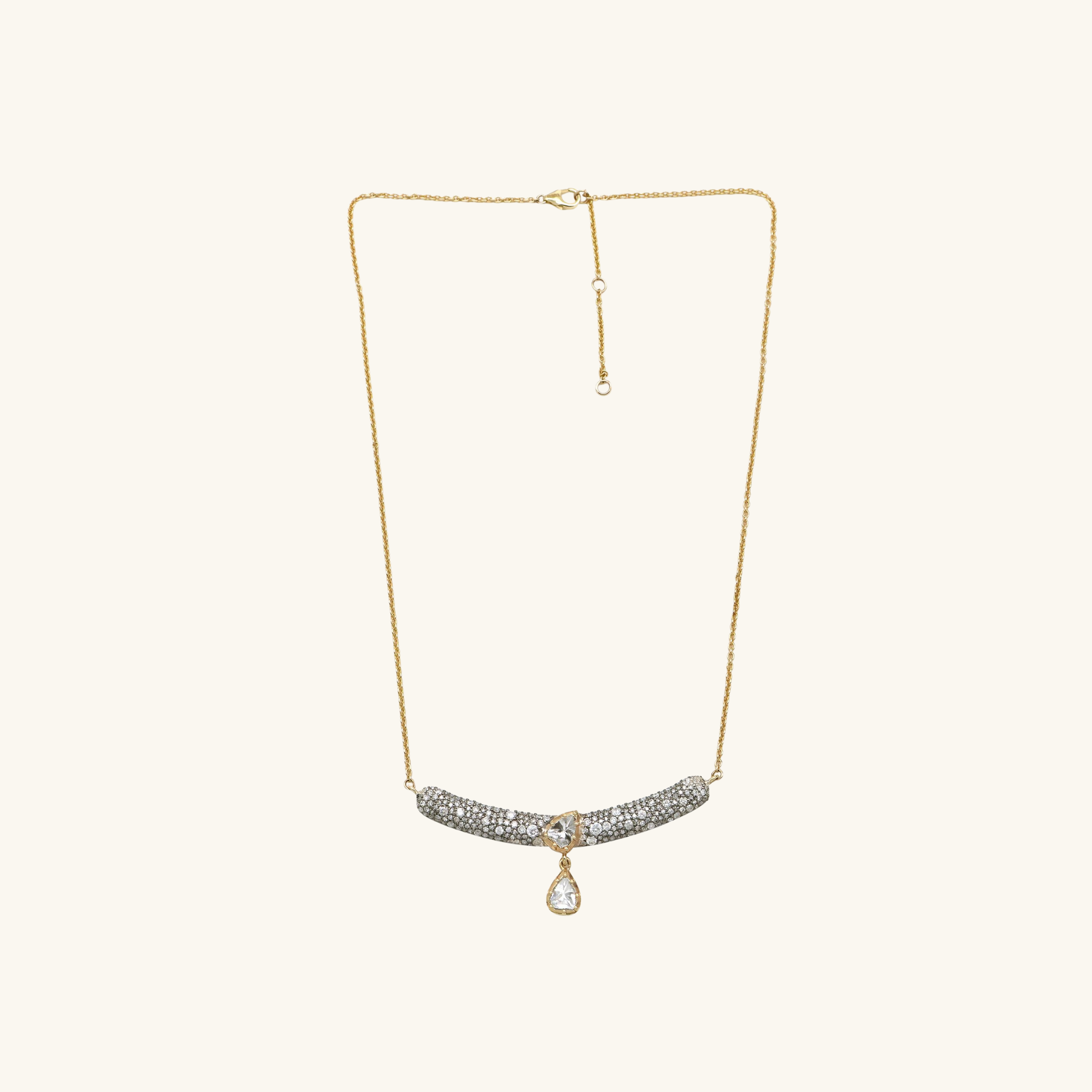 Tara Curve Necklace (Pear Drop)