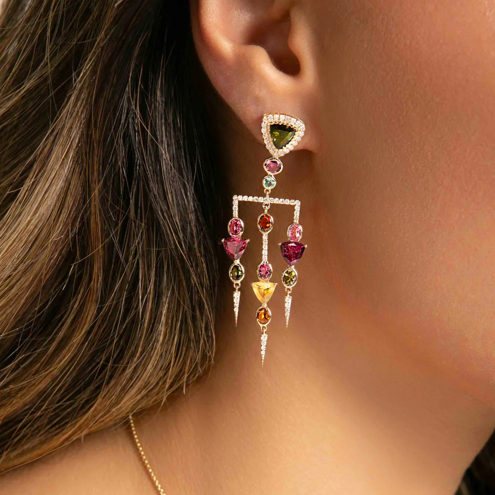 Tourmaline Fusion Chandelier Earrings