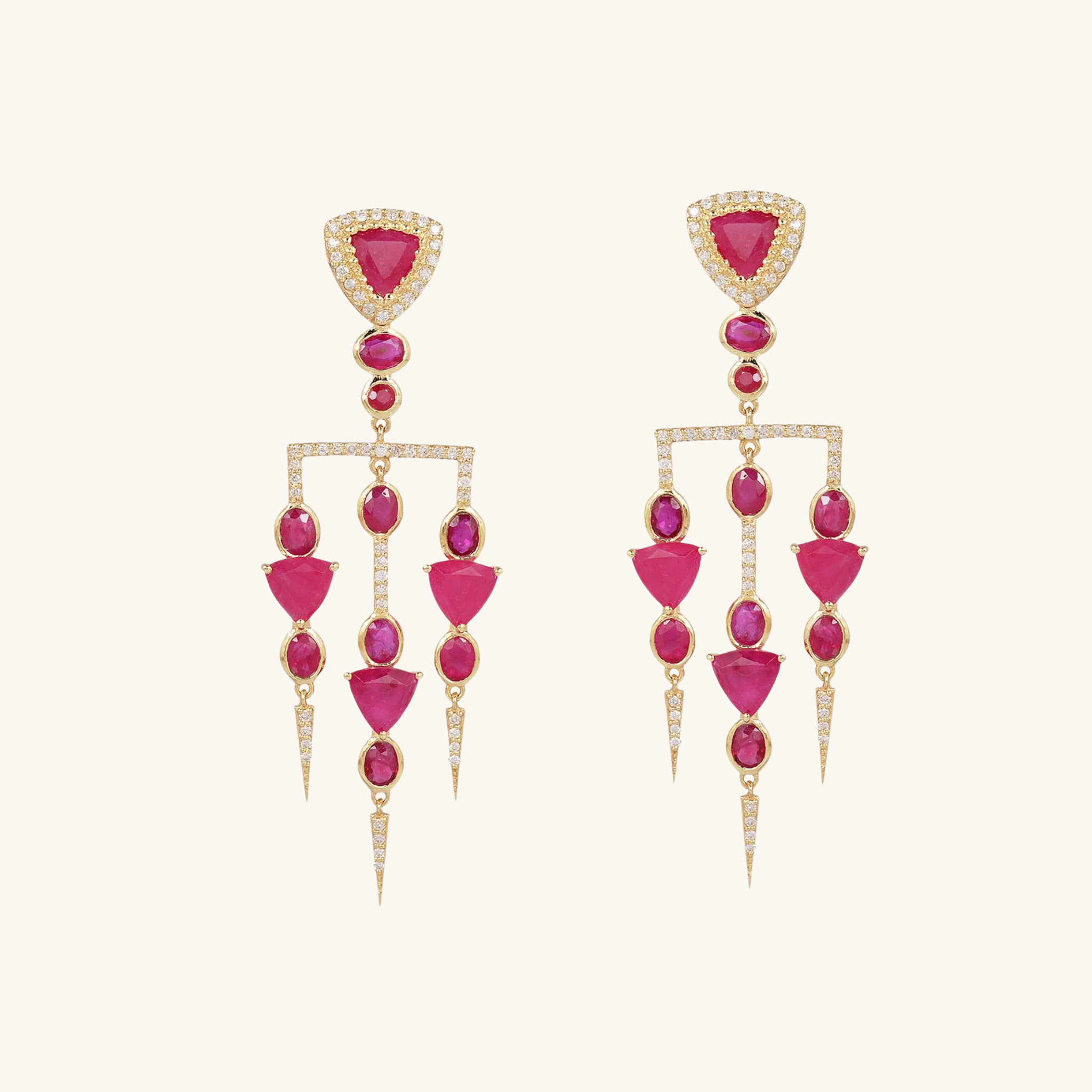 Ruby Fusion Chandelier Earrings