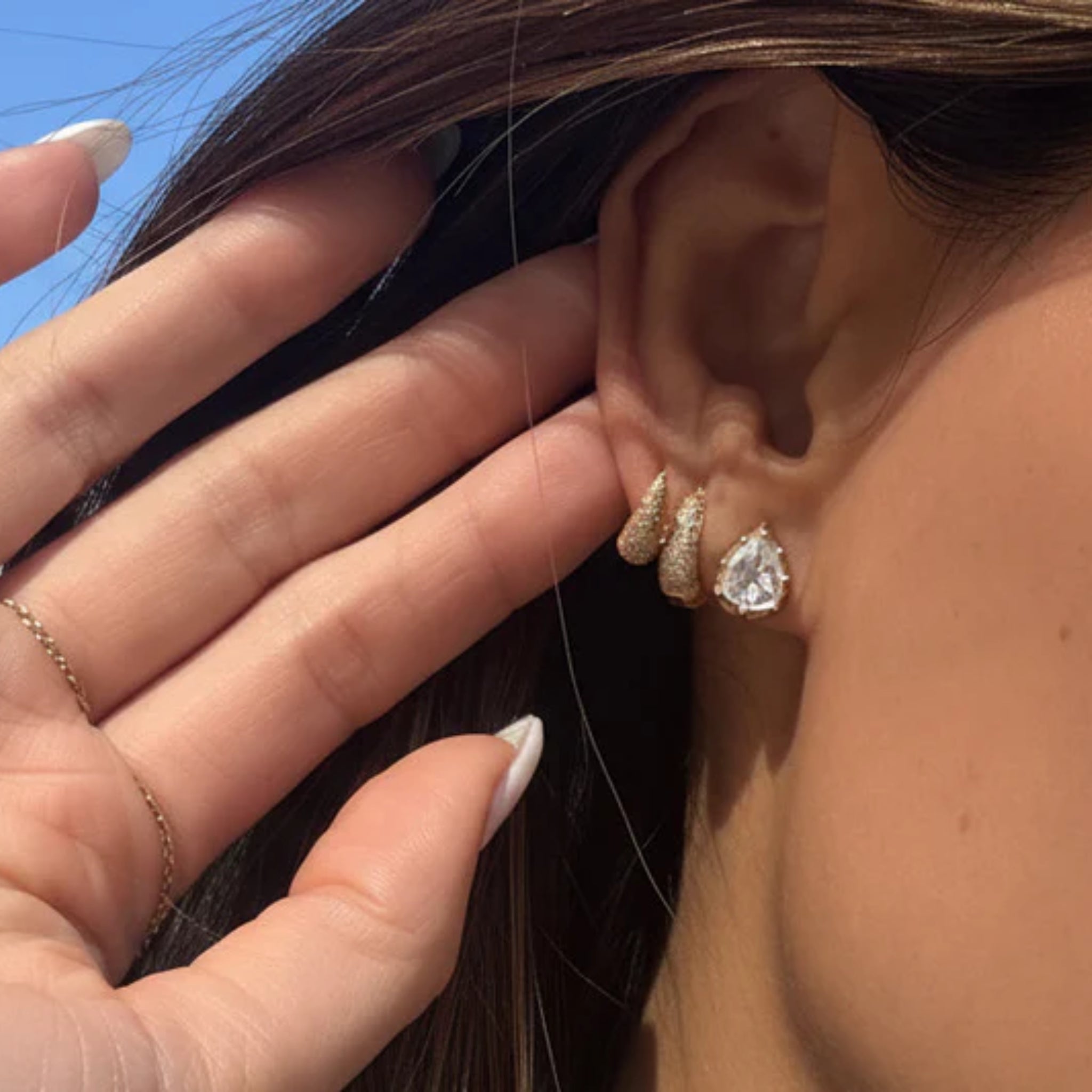 Polki Pear Studs