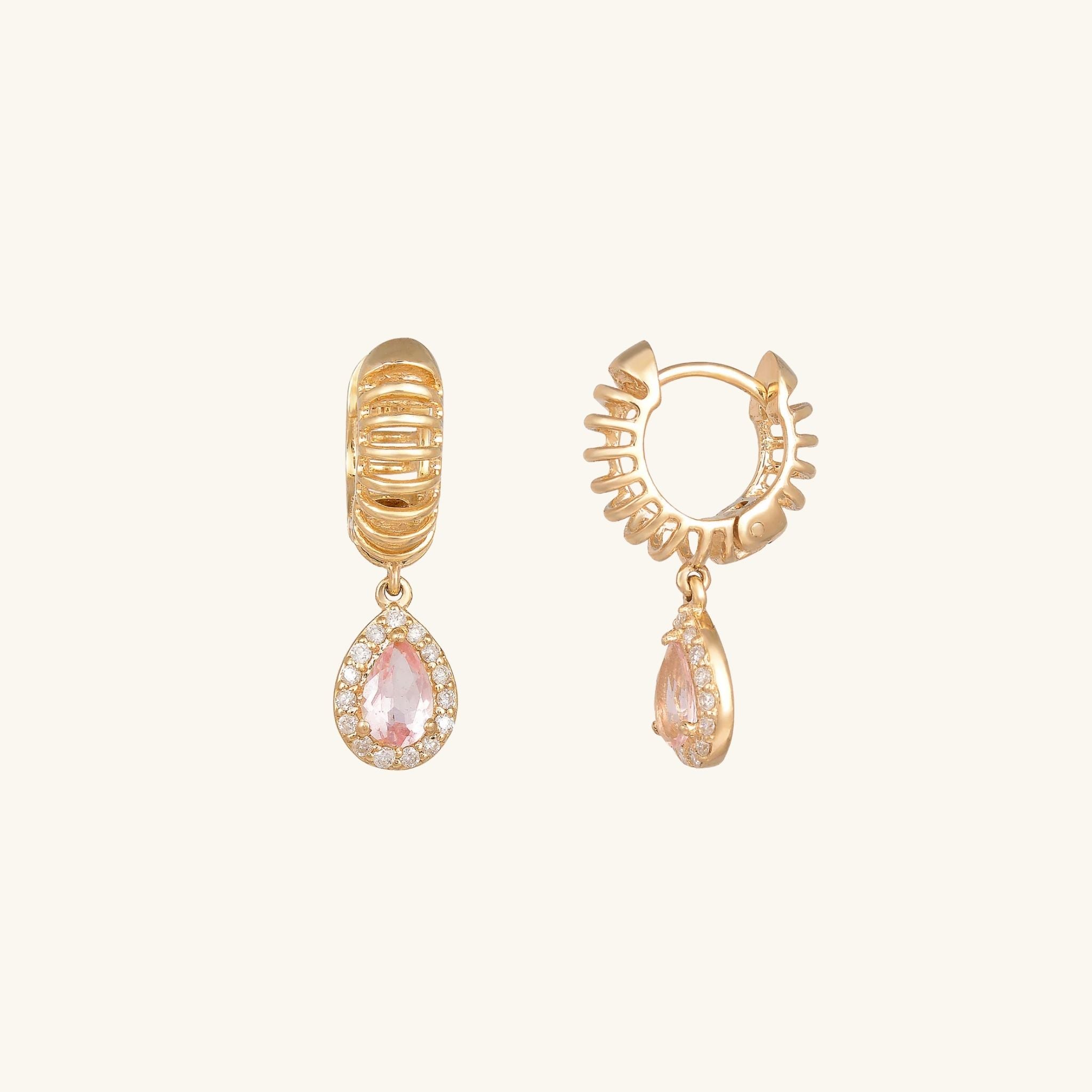 Hala Morganite Cage Hoops