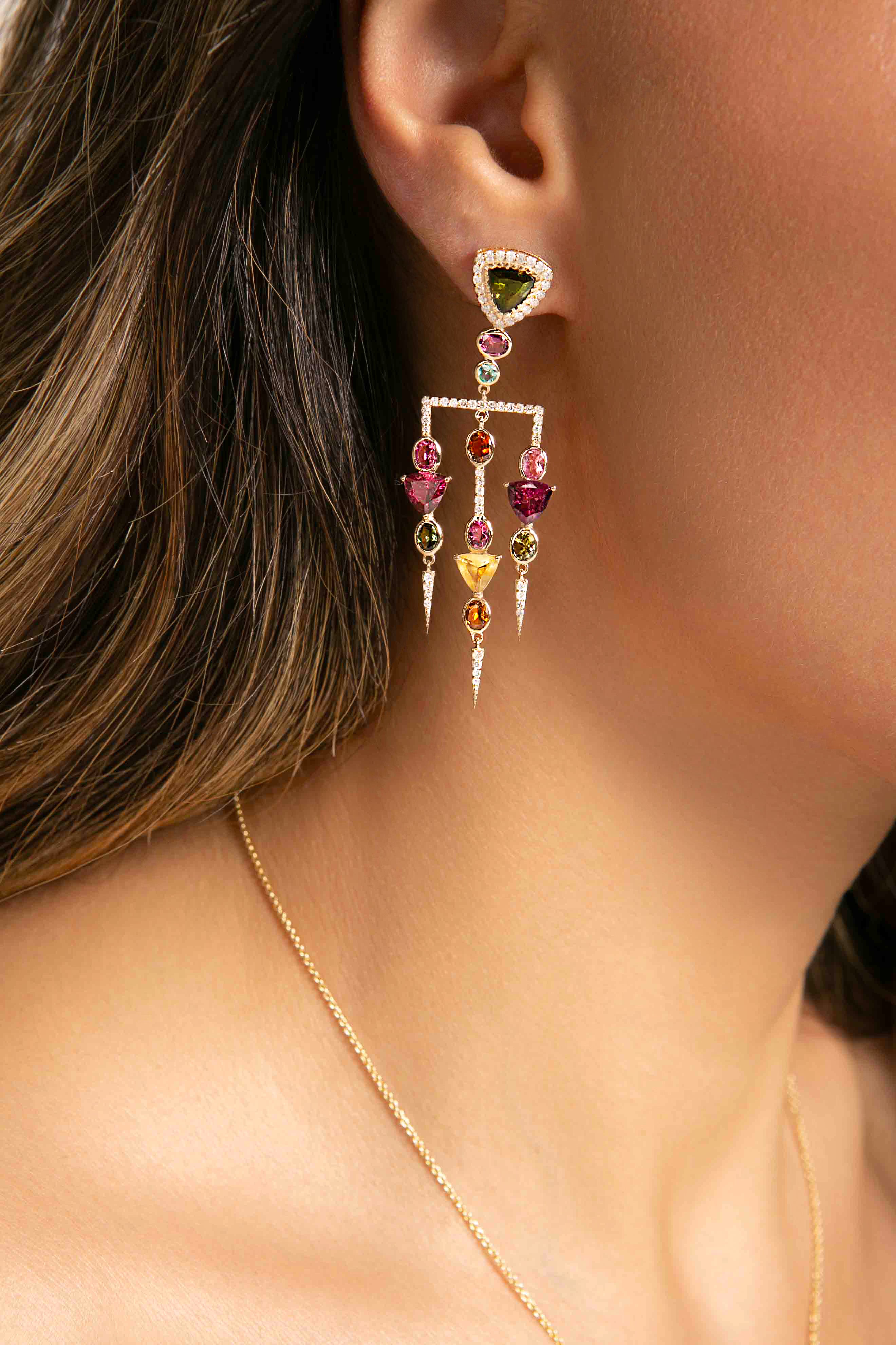 TOURMALINE FUSION CHANDELIER EARRINGS