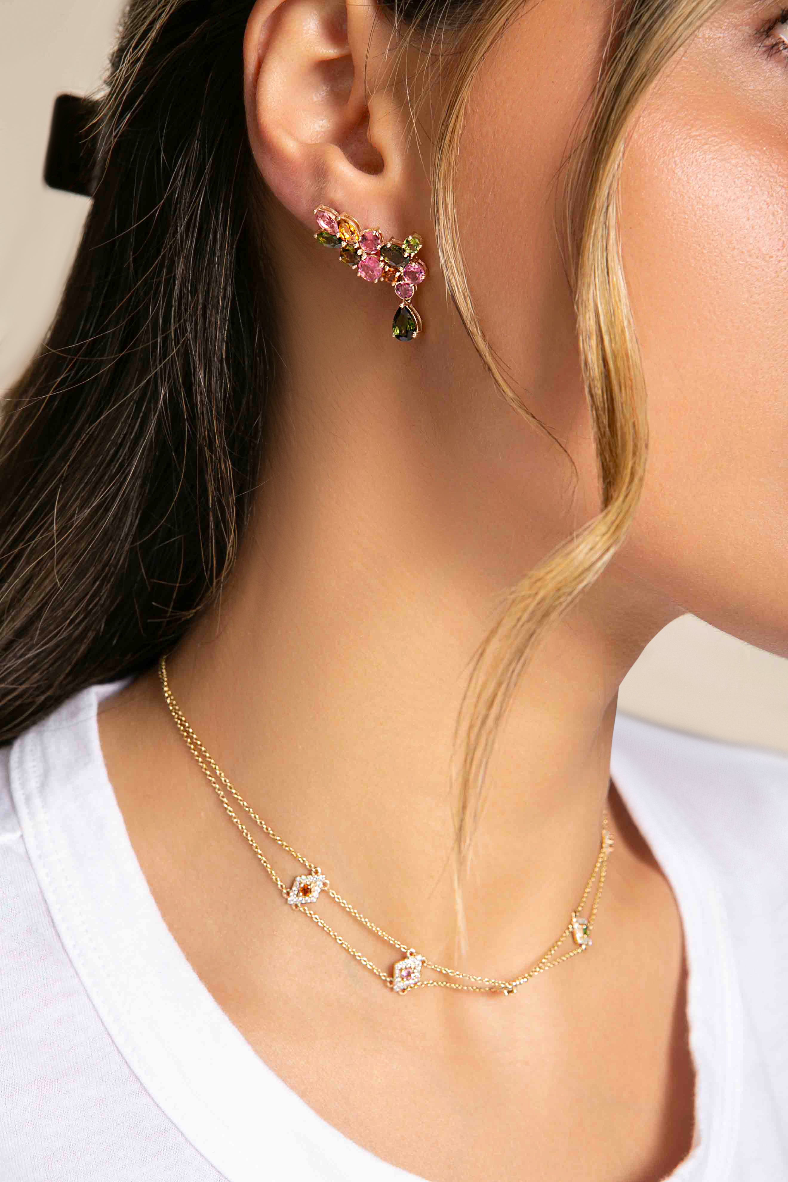 MULTICOLOR FIREWORK EAR CLIMBERS