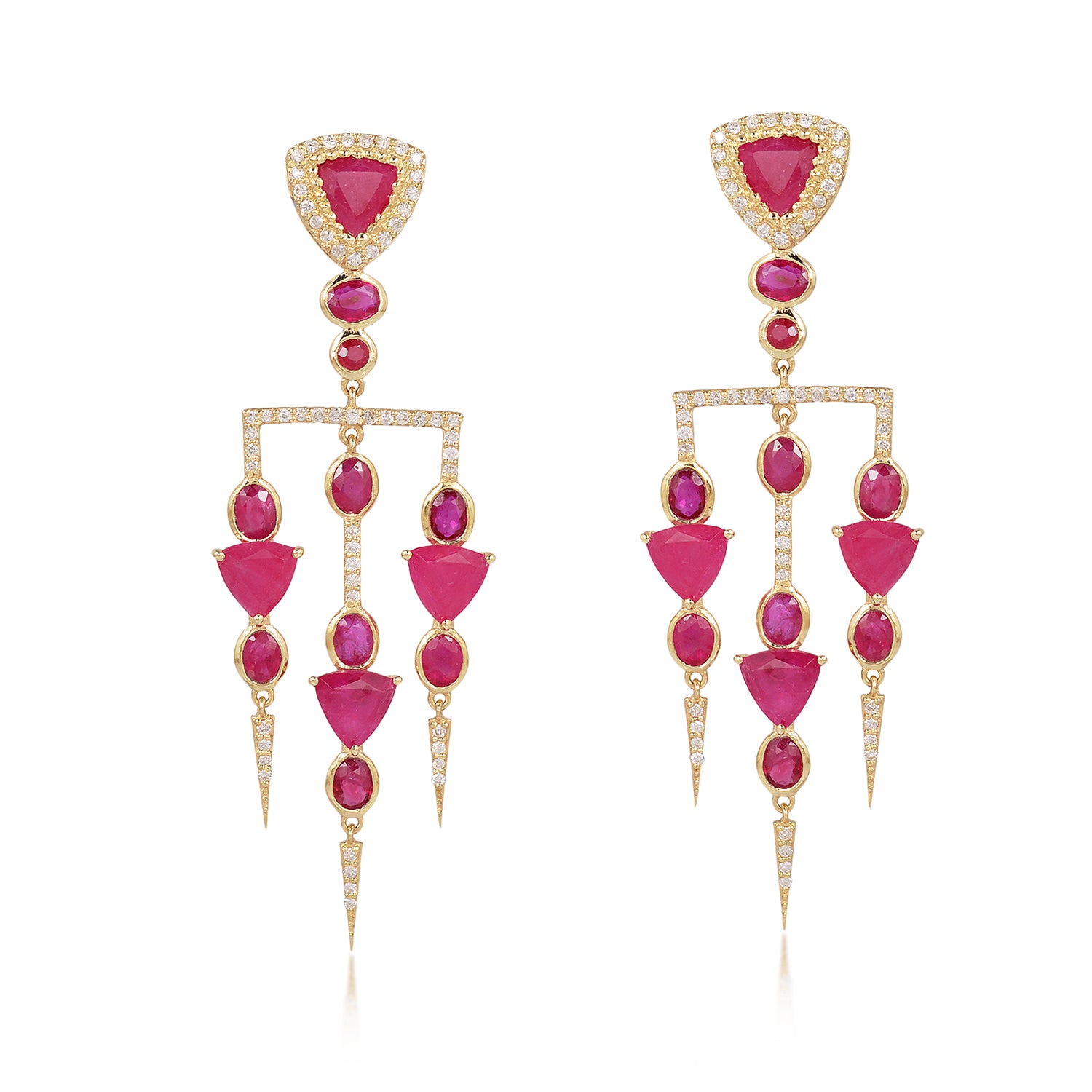 Ruby Fusion Chandelier Earrings