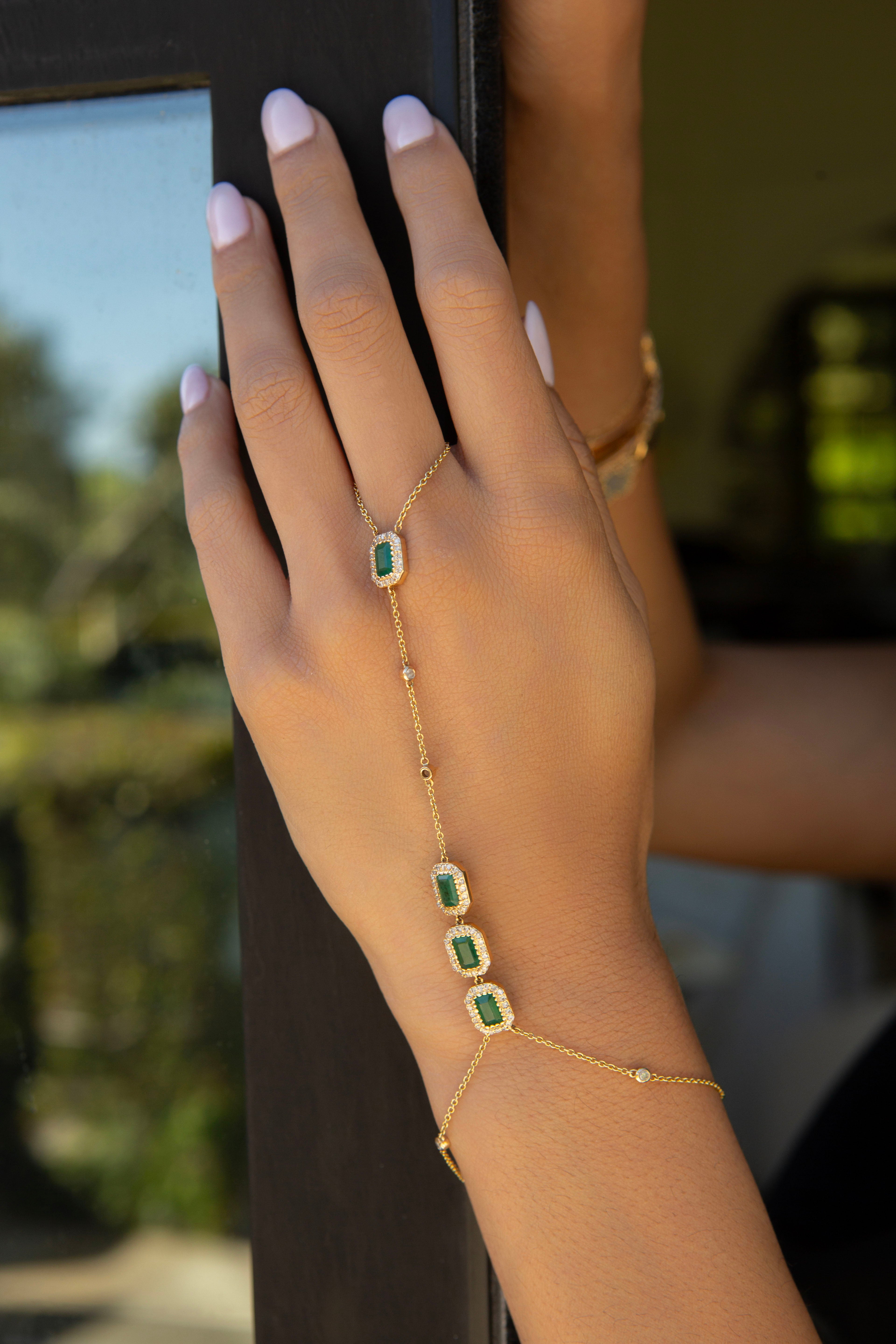 Emerald Hand Chain
