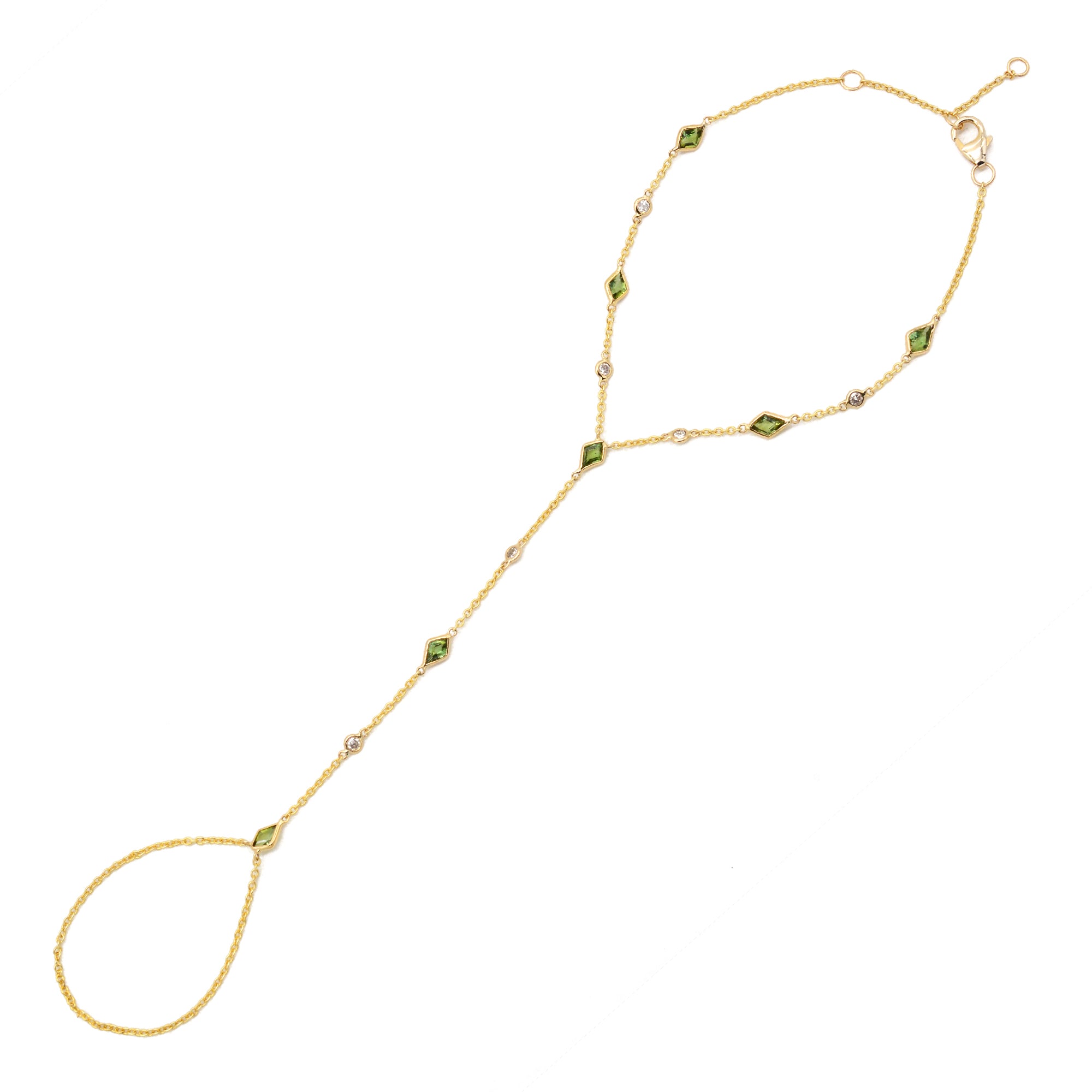 Green Tourmaline Hand Chain