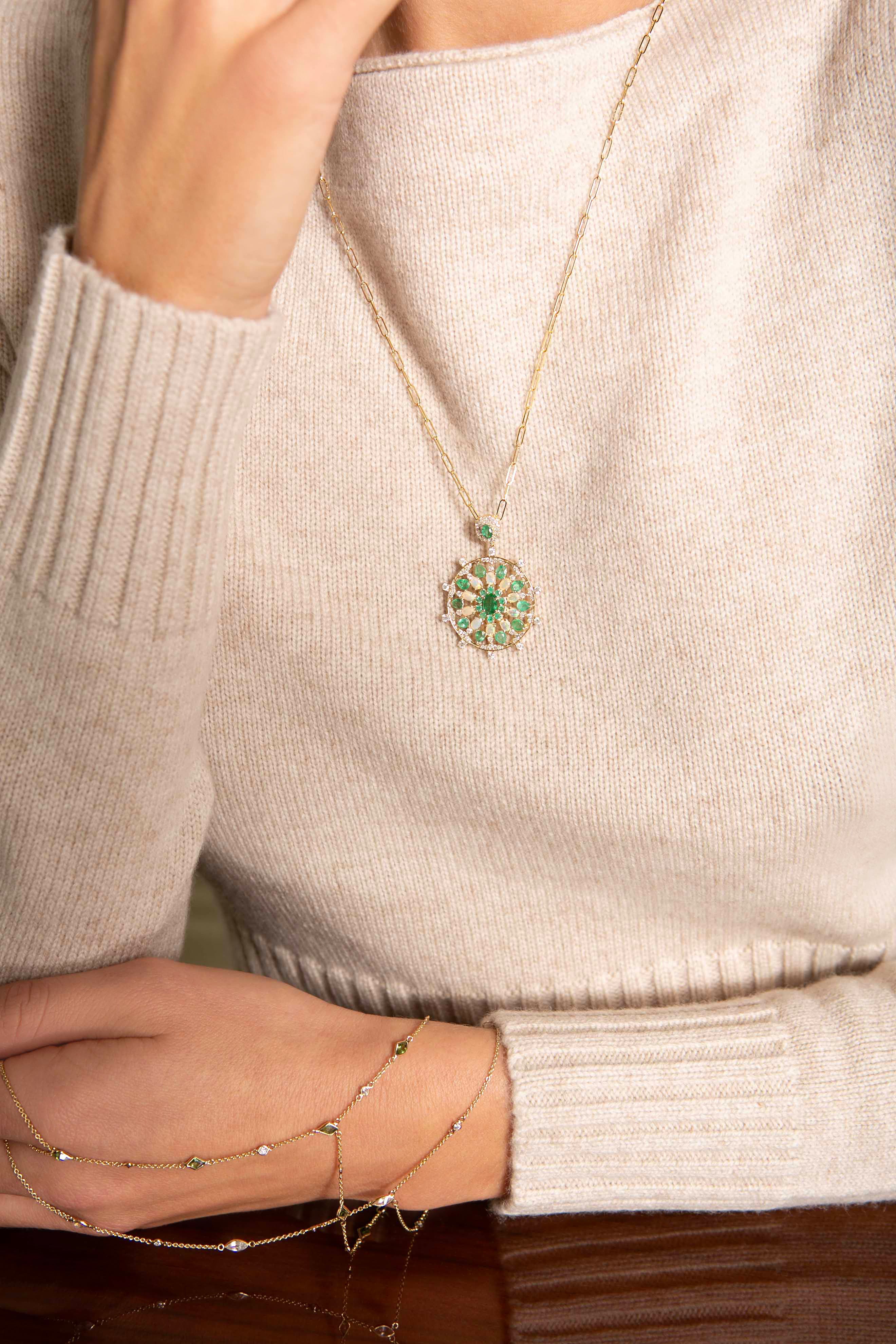 Green Tourmaline Hand Chain