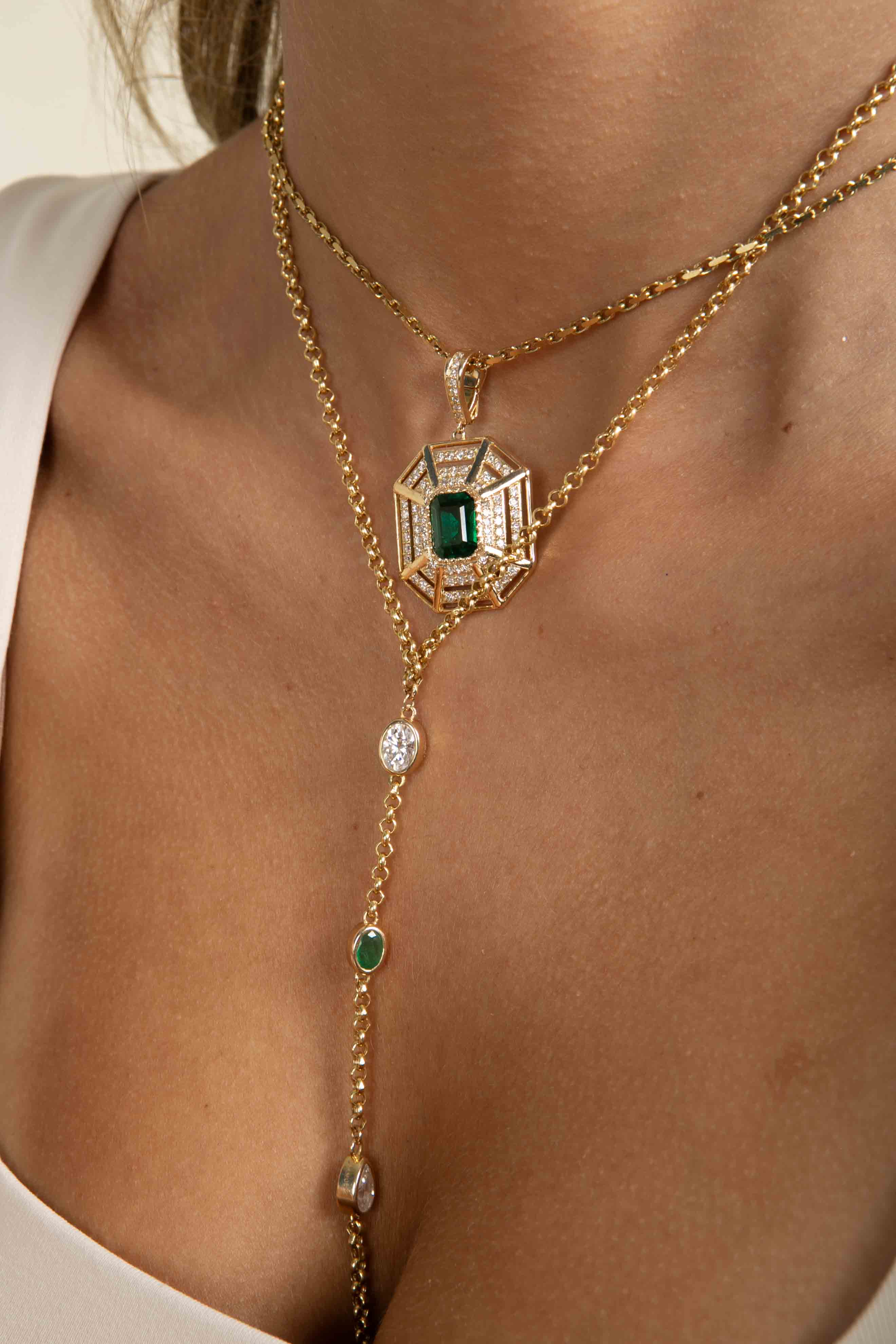 Emerald Web Pendant