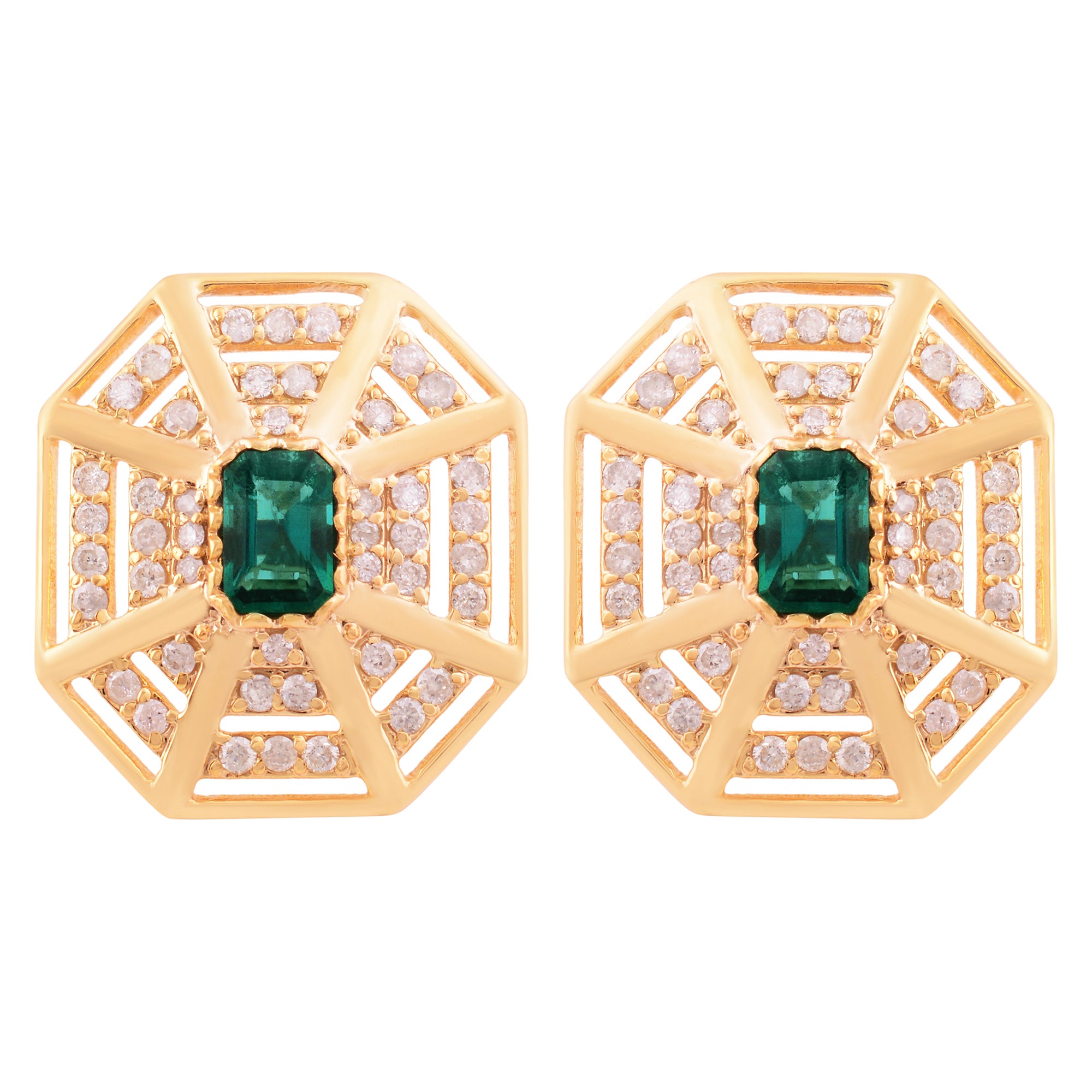 Emerald Web Earrings