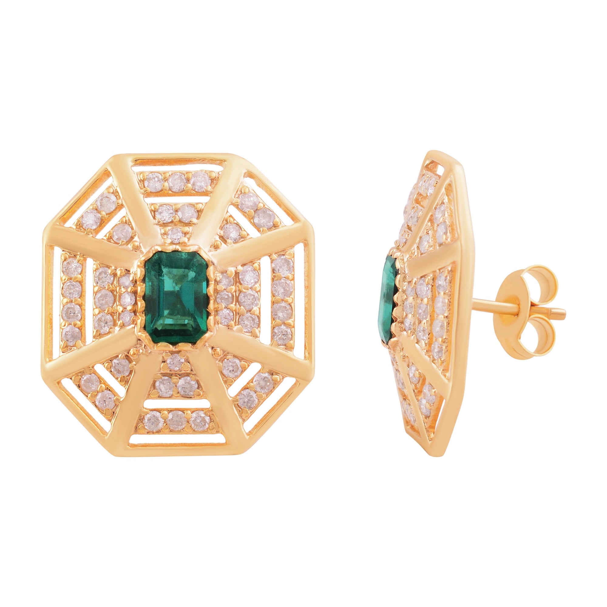 Emerald Web Earrings