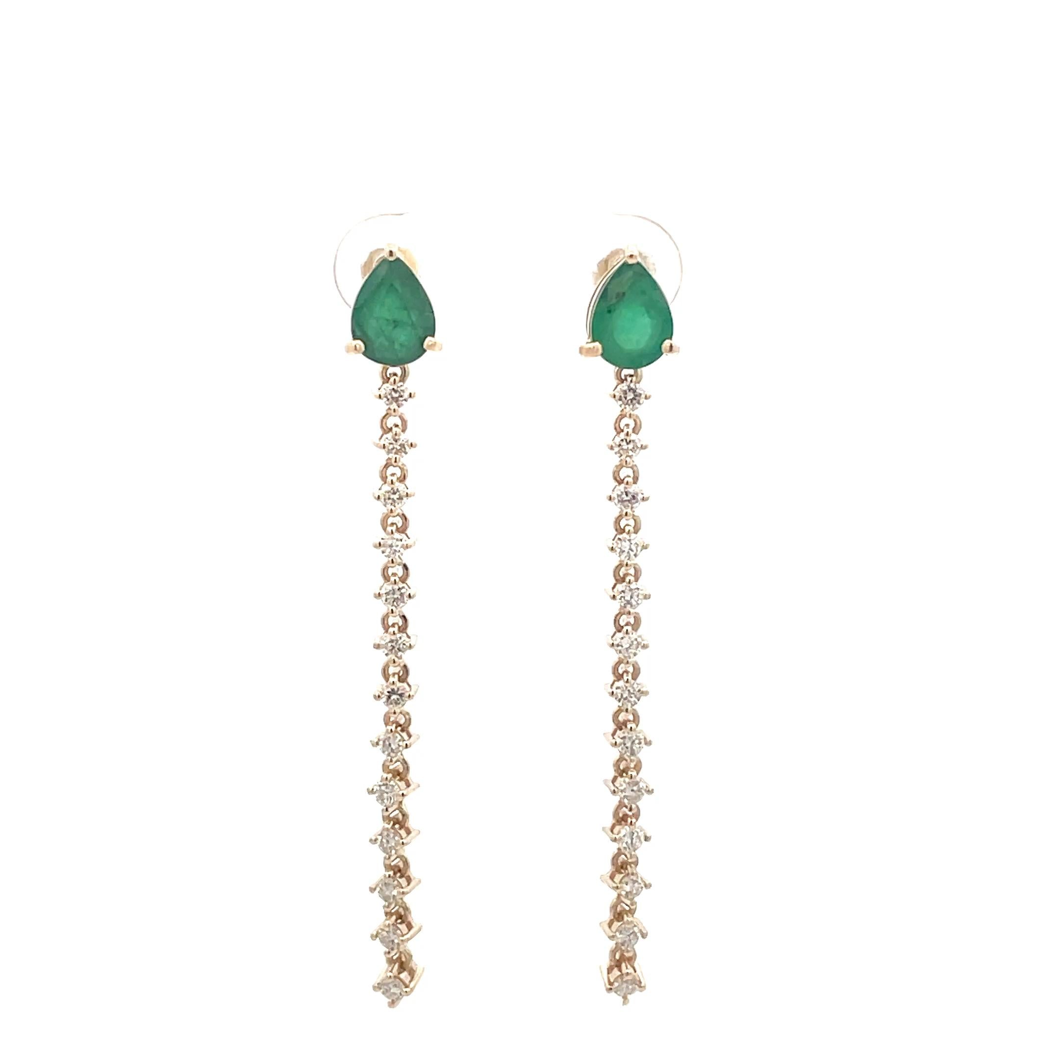 Pear Line Dangle Earrings