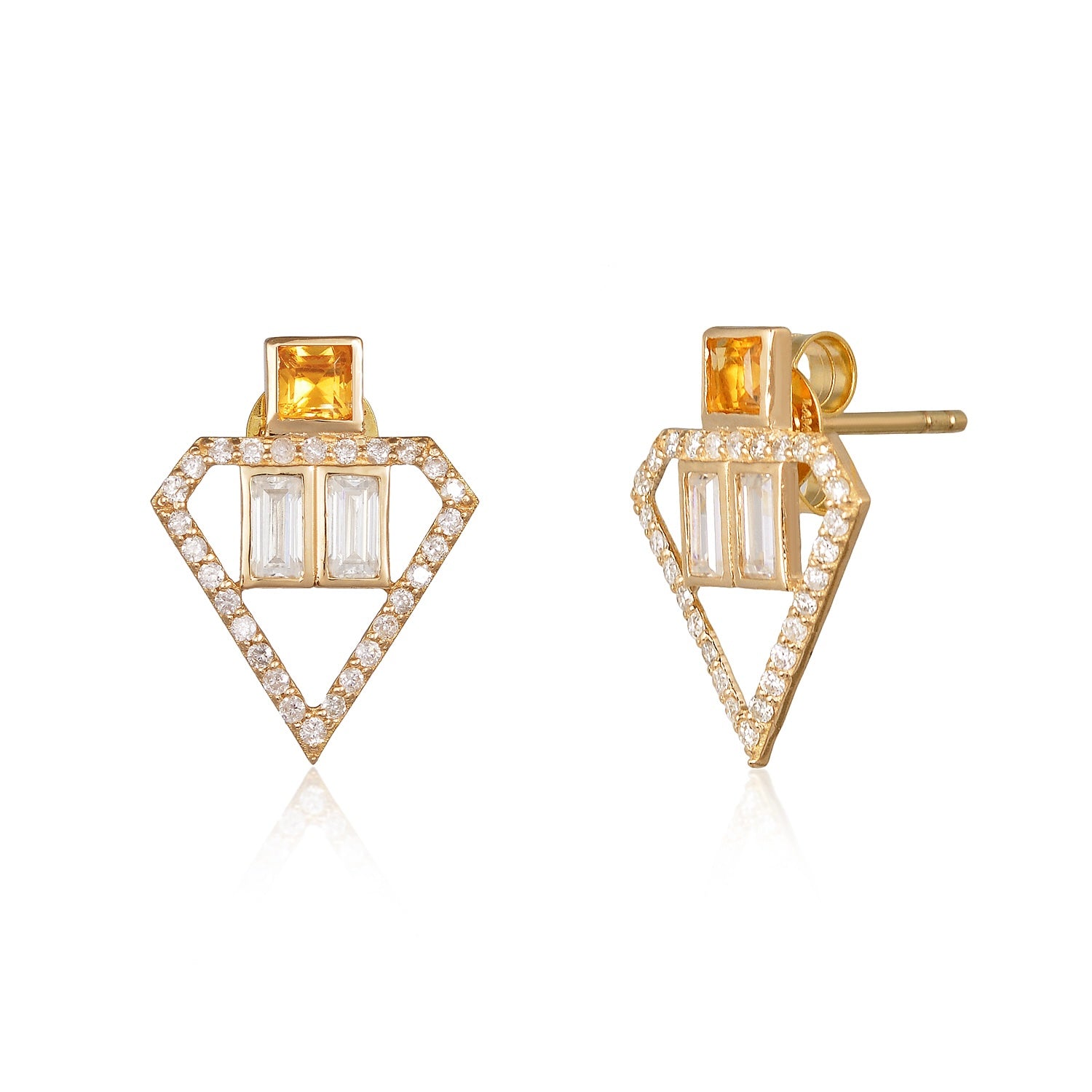 CITRINE FRAME STUDS