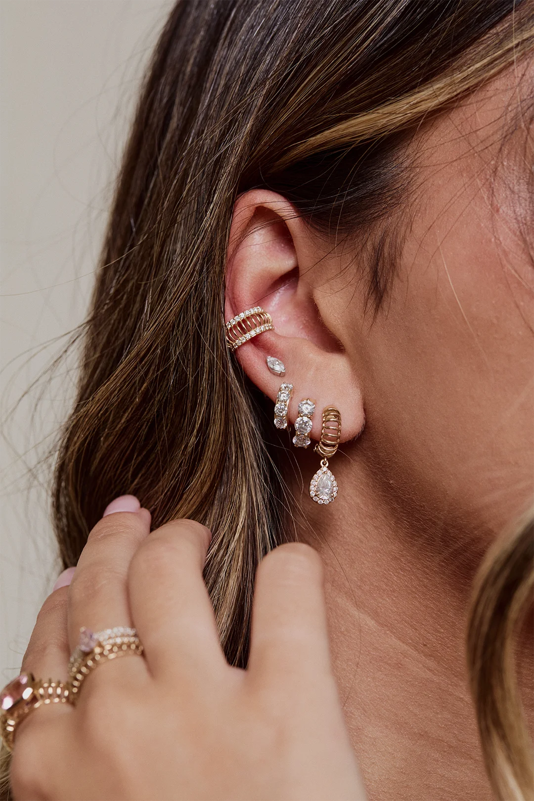 Hala Diamond Cage Hoops