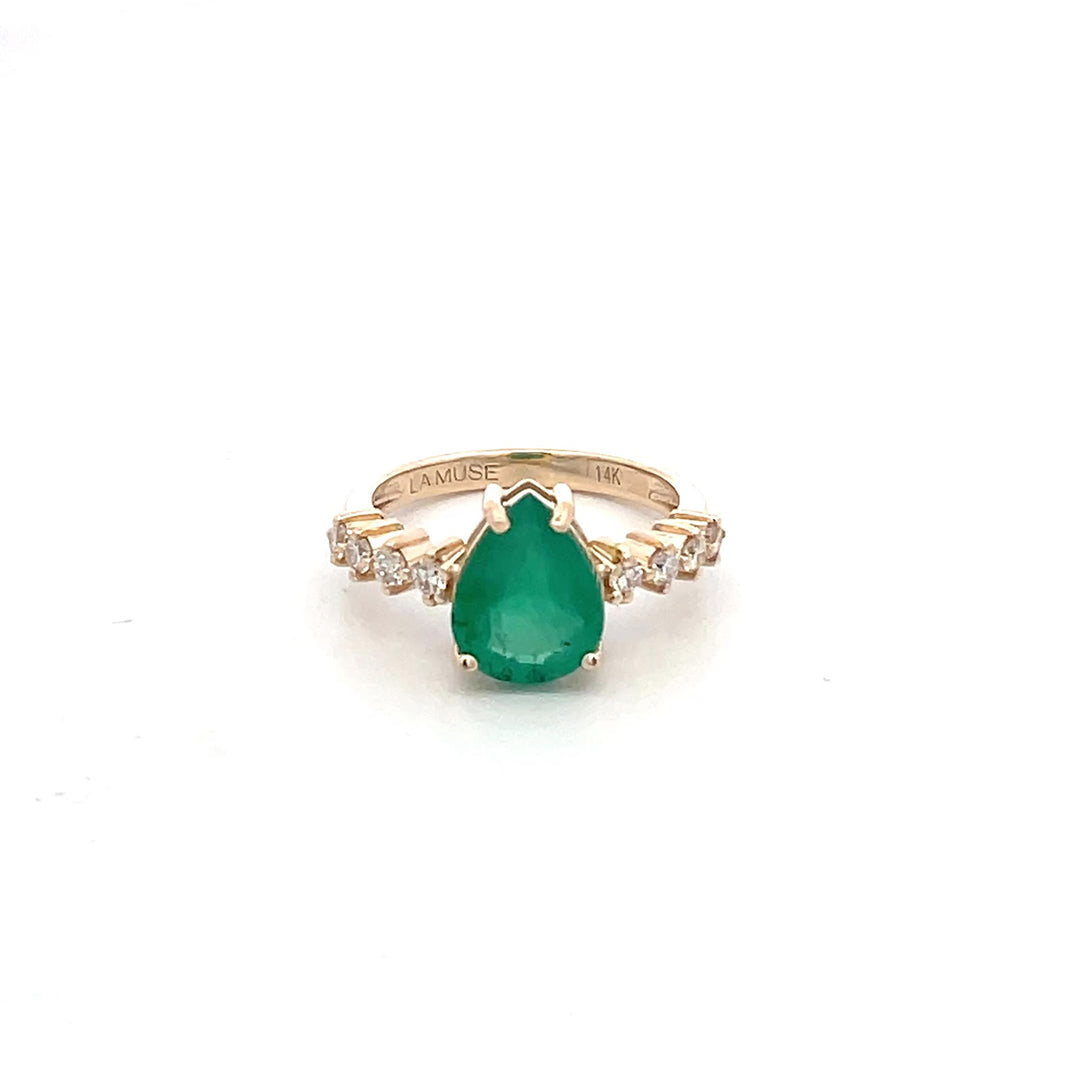 Emerald Crest Pinky Ring