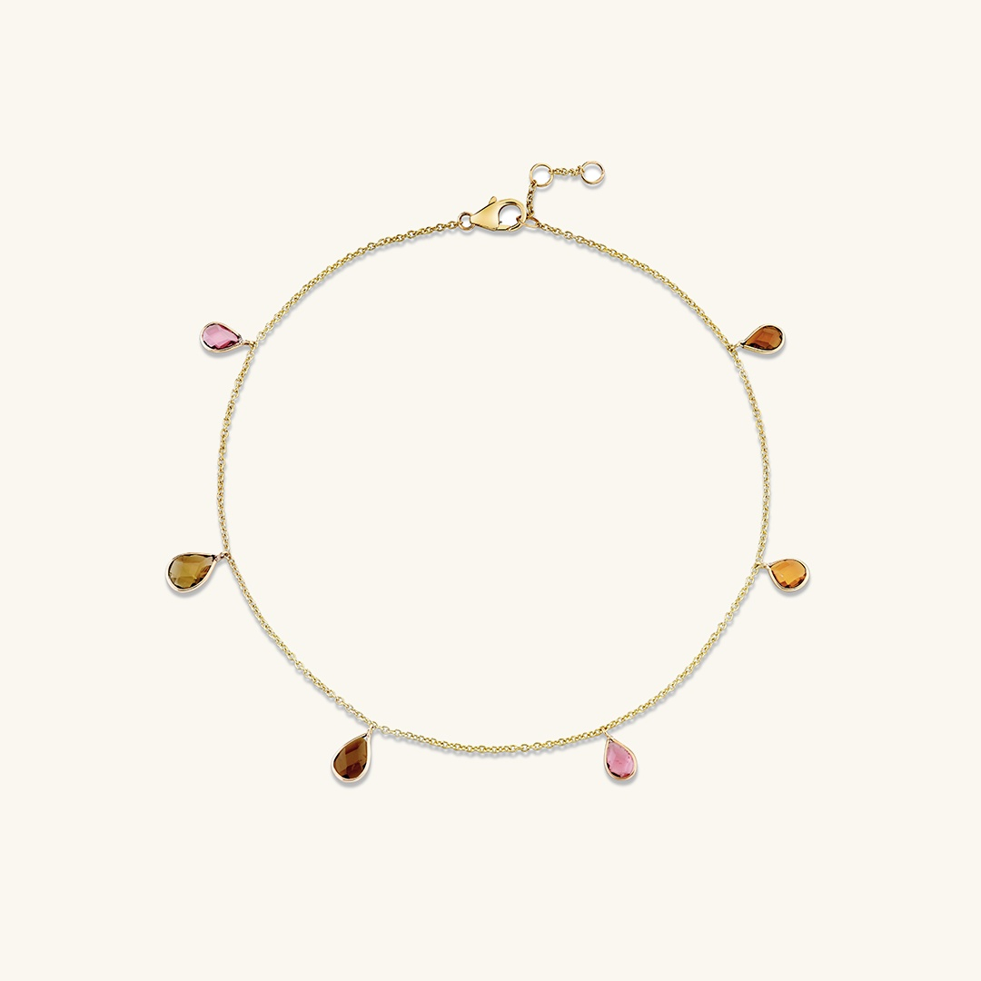Teardrop Tourmaline Anklet