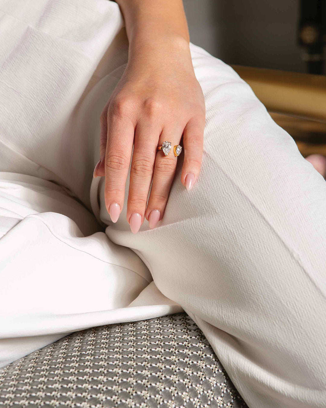 Sushmas Duette Ring on model