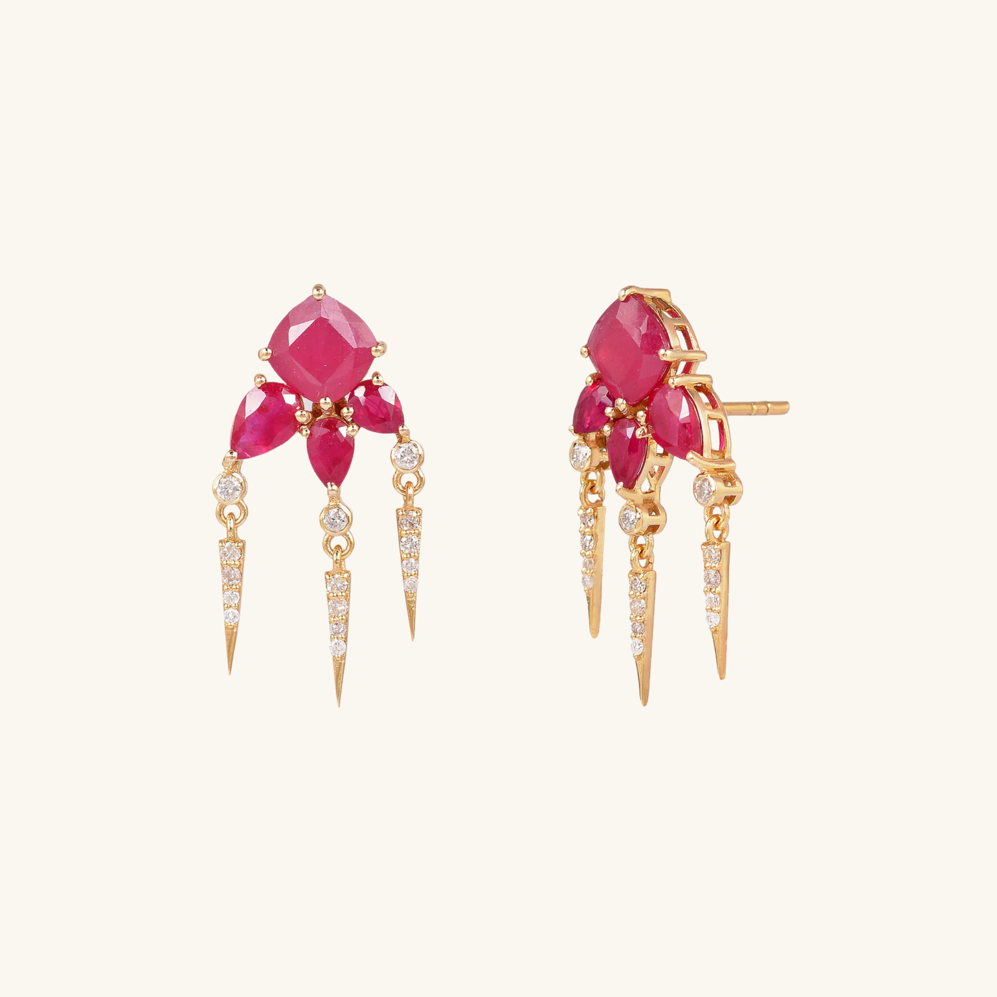 Ruby Dagger Studs