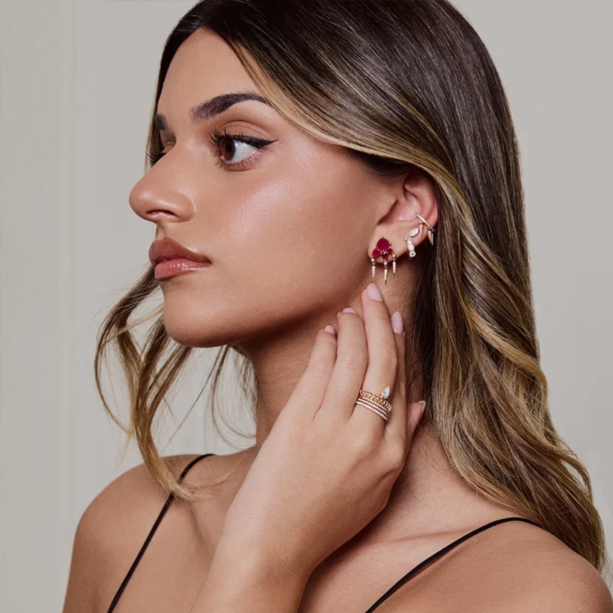 Ruby Dagger Studs