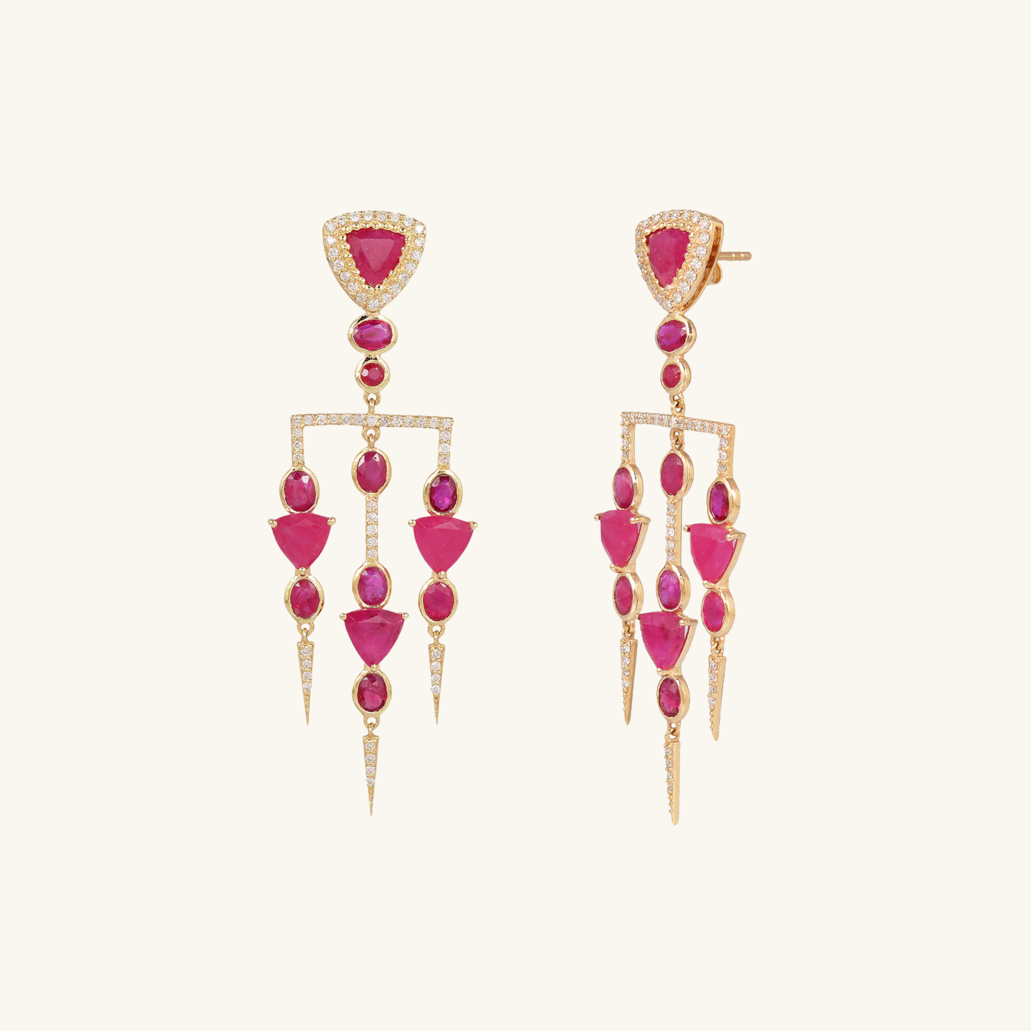 Ruby Fusion Chandelier Earrings