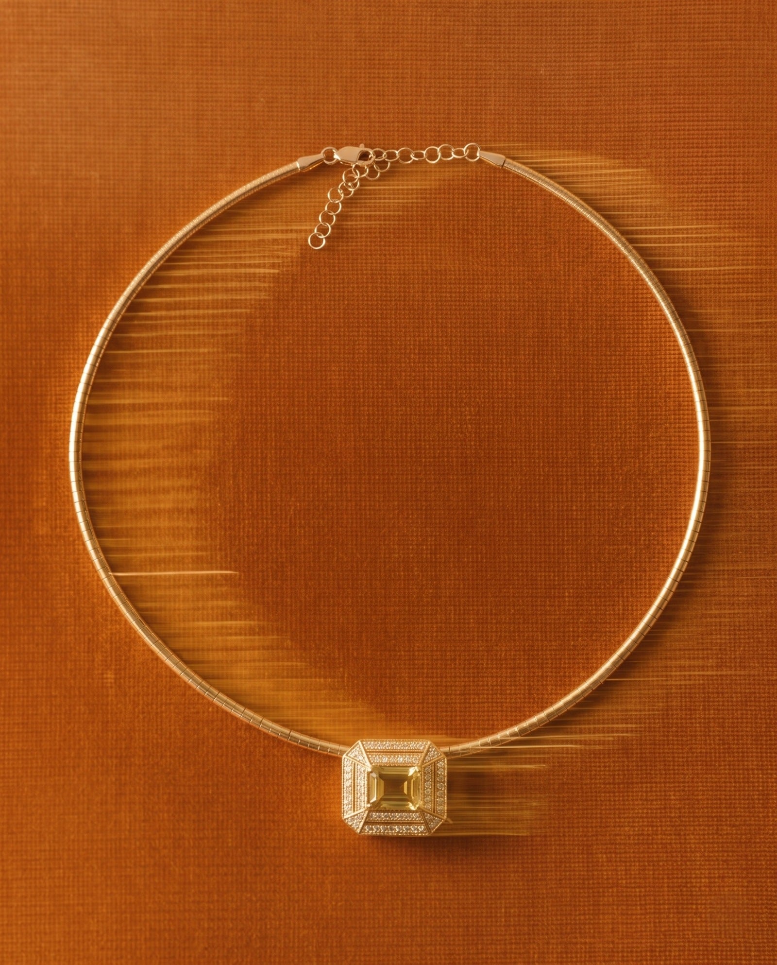 DUNIYA choker on orange textile