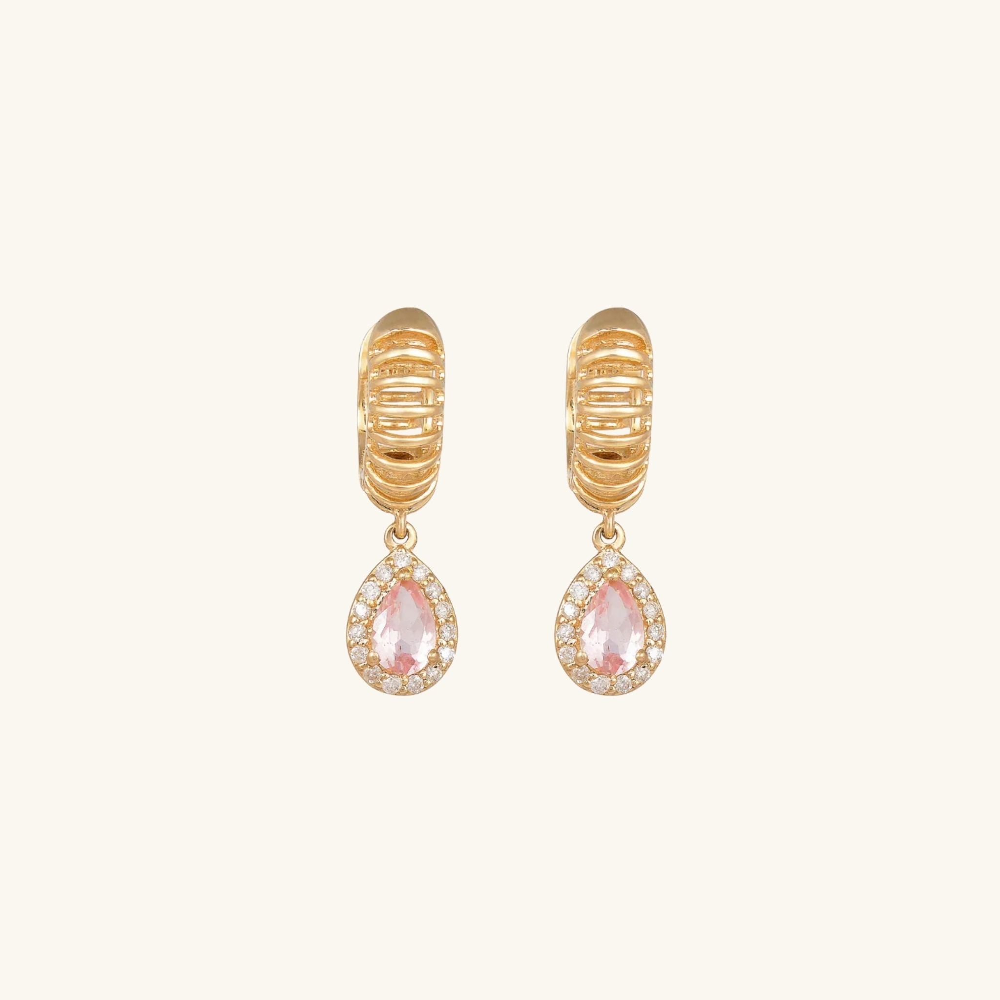 Hala Morganite Cage Hoops