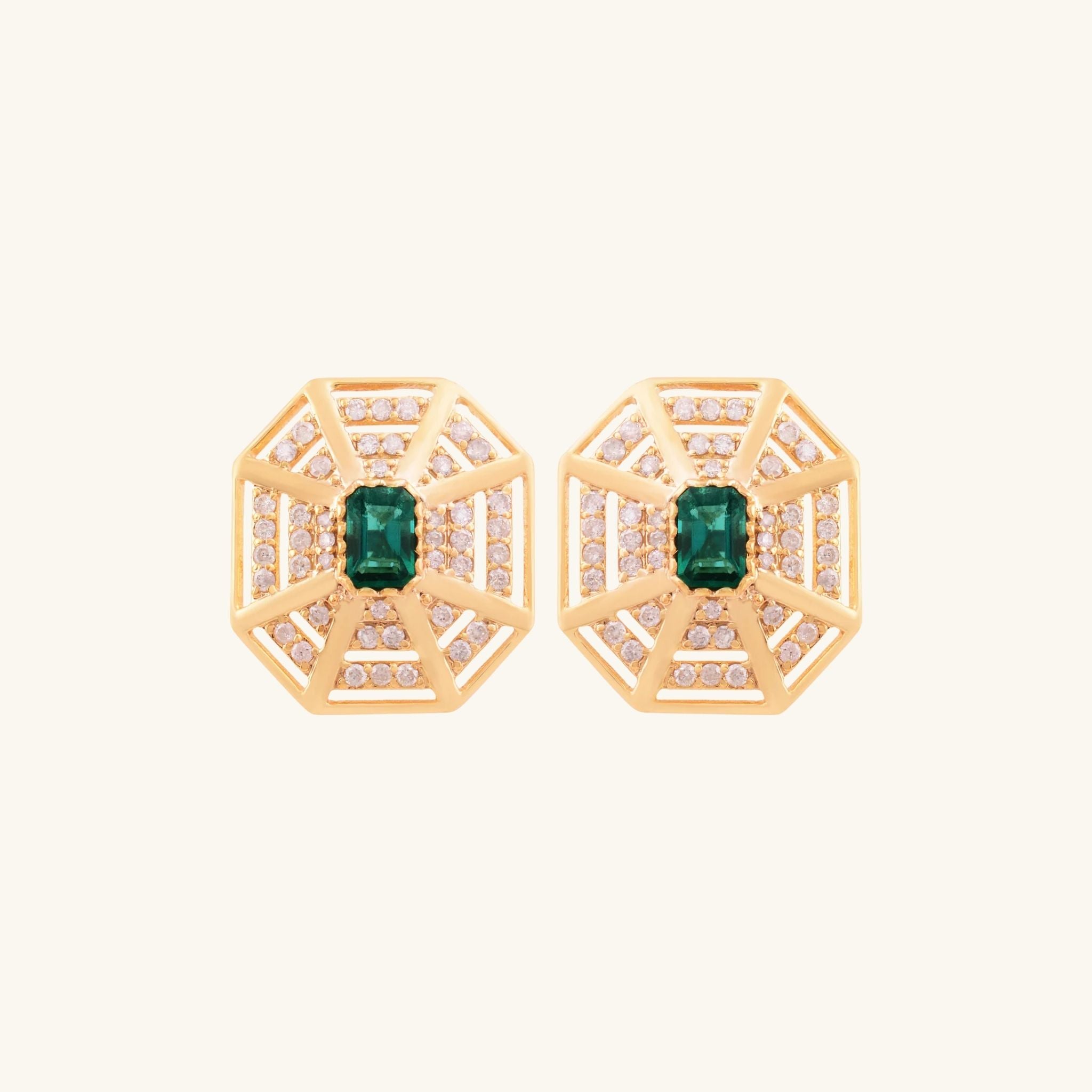 Emerald Web Earrings