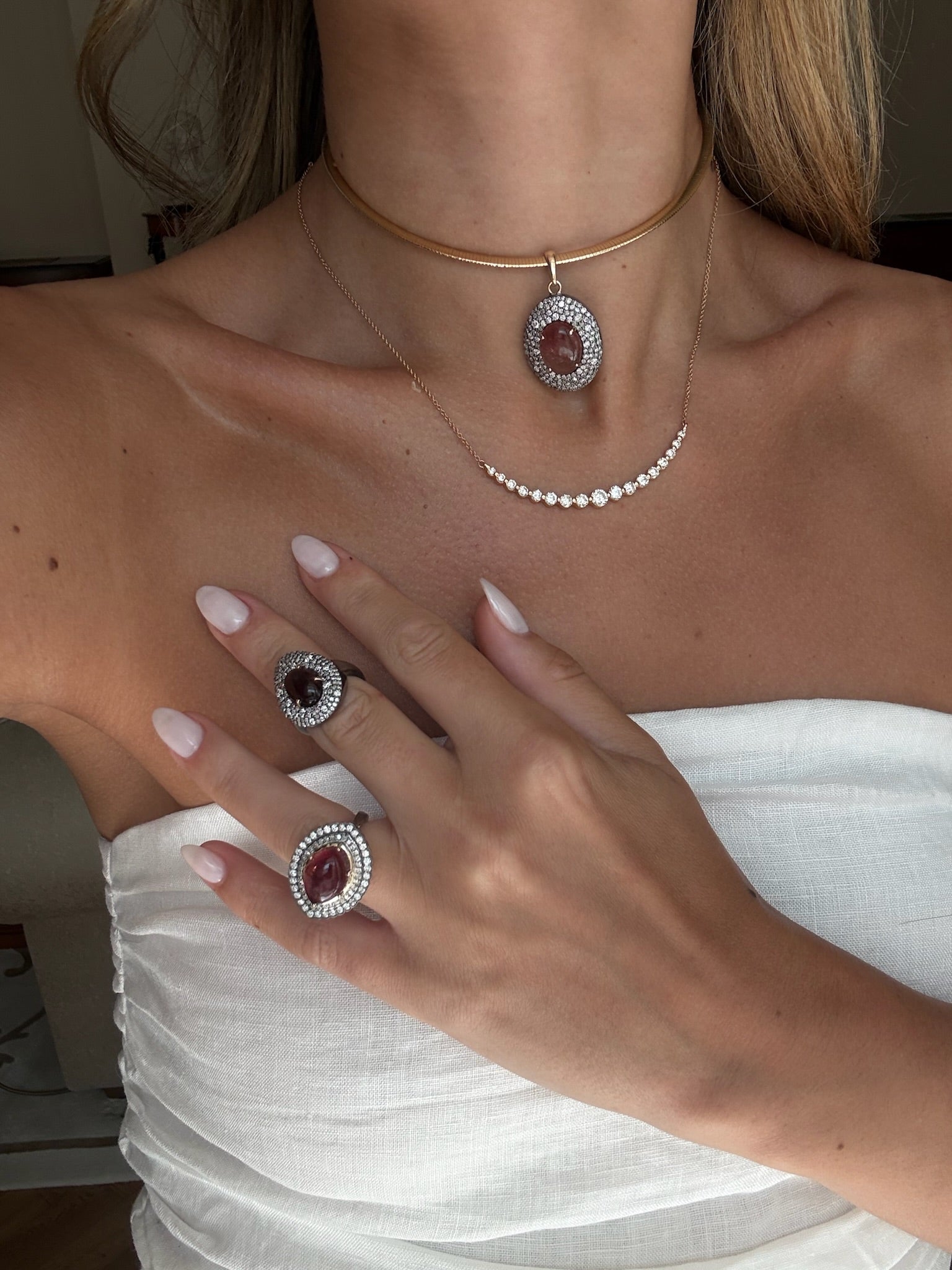 Taro Oval Cabochon Pendant