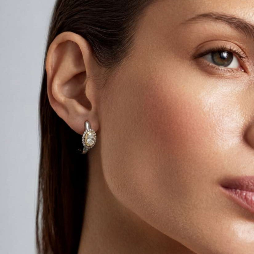 Tara Halo Curve Studs