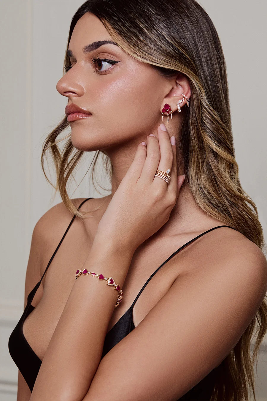 Ruby Dagger Studs